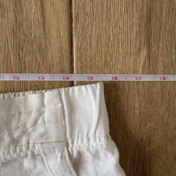 Athleta Linen Ankle Pants Women's 8 White Beach Summer Flowy Casual Lightweight - Picture 10 of 12